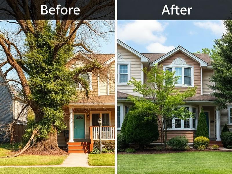Before and after tree removal